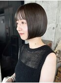 ミニボブ×透明感カラー【福岡 デジタルパーマ 髪質改善】