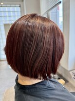 カルゥグラッシー(KALOU glassi)&nbsp;大人女性も真似できる◎チェリーレッドカラー☆白髪ハイライト