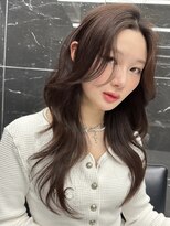 サイン 渋谷(SIGN)&nbsp;韓国ヘアハッシュカットレイヤーカットブラウン渋谷ブリーチ無し