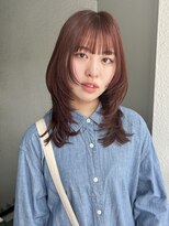 サルファ ヘアデザイン 名古屋 丸の内(S.ALPHA HAIR DESIGN)&nbsp;ロングレイヤーウルフカットオレンジブラウン