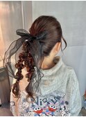 【ダブルポニーテール】/結婚式/二次会/同窓会/銀座/ヘアセット
