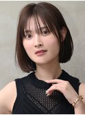 20代30代ミニボブココアブラウン小顔美肌ストレート丸み