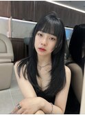 ロングヘアー　ブルーブラック　髪質改善 赤坂見附