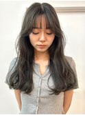 オリーブグレージュ 透明感カラー 顔周りカット 艶髪 10代20代