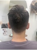 【スキンフェードアップバングビジネス白髪染めカット】