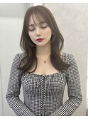モカブラウンの髪質改善くびれセミロング