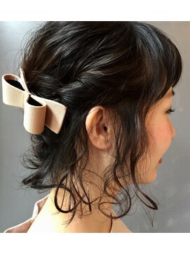 マッシュ 北堀江(MASHU) ボブのアップスタイル サイド サエキ