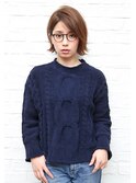 切りっぱなしボブ×グレージュ