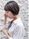 簡単スタイリング♪毛先が収まる丸みショートボブ