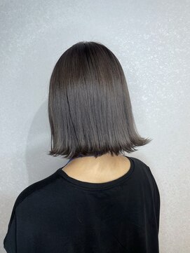 ヘアーアンドネイル ジェダイ(Hair&nails JEDI) 外ハネボブ/切りっぱなし/ダークグレー