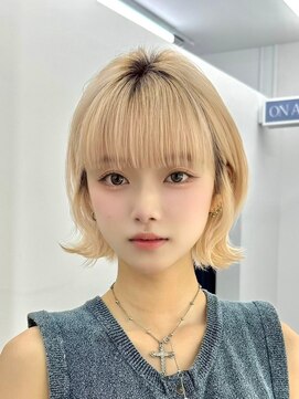 サンド 池袋 2nd(sand) 顔周りレイヤーカット小顔ボブルフ/ブリーチハイトーンカラー