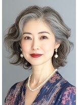 アヴァンス プロデュース バイ エガオ 大阪梅田店(AVANCE. PRODUCED by EGAO)&nbsp;菱形グラデーションボブ＋髪質改善パーマ＋ハイライト【白髪染】