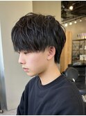 黒髪マッシュナチュラルマッシュメンズヘア韓国ツーブロック
