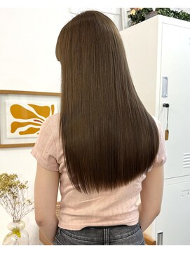 イコ 表参道原宿(ico) オリーブグレージュ ブリーチなしダブルカラー グレージュ