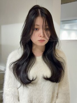 ヨーク(YOKE) ロングレイヤーフェイスレイヤーダークグレー韓国巻き髪質改善