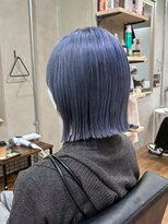 ヘアプレイスソル (HAIR PLACE SoL)&nbsp;ブリーチカラー/ブルーアッシュ/くびれボブ