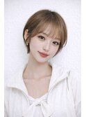 韓国風大人ショートボブ　シースルーバング　タンバルモリ