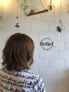 リリーフ(hair&beauty Relief) 【Relief】くせ毛風ふんわりボブディ