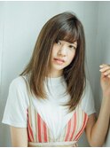 大人可愛いセミロング