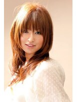 ヘアーアートシフォン 池袋西口店(Hair art chiffon)&nbsp;艶カラーシアカラーオレンジブラウンルーズヘア暖色系カラー