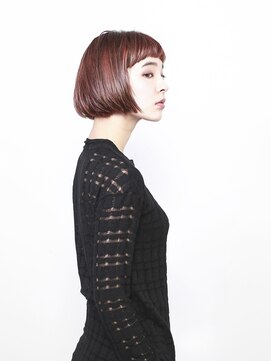 デビュー ヘアーメイク ワンレンボブピンクカラー