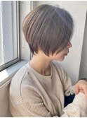 大人かわいいやわらかショートボブ/カーキグレージュ