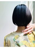 ショートボブミニボブシースルーバング大人可愛い