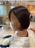 ぷつっとボブ ベージュインナーカラー 10代20代