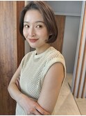 ワンカールボブ　ボブパーマ　内巻きボブ　ミニボブ
