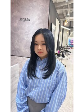 シグマラテ(SIGMA LATTE) Re:luster込美髪カラーで透明感ブルーに♪