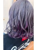 グレー×インナーカラービビッドバイオレット