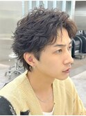 仙台フェザーパーマ毛流れセンターパートカルマパーマ強め40代◆