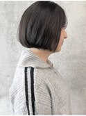 ワンレン　黒髪　ミニボブ
