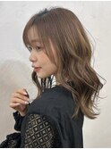 くびれ アプリコットオレンジ 夏のヘアアレンジハイライトカラー