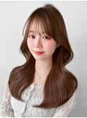 小顔カットセミディ前髪美髪ナチュラルカールデジタルパーマ