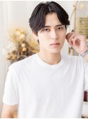 チャコールグレー小顔コンマセンターパートa戸頭20代30代40代
