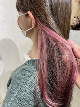 ワースホワイル(WORTH WHILE) クラゲヘアーオリーブグレーココアベージュインナーブリーチ