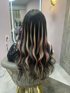 ガルボ ヘアー(garbo hair) 艶髪　プルエクステ　ハイライト