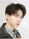 シースルーセンターパートツーブロックラウンドマッシュウルフ
