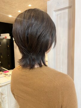 キャアリー(Caary) 福山美容室Caaryウルフレイヤー髪質改善オリーブベージュ30代