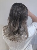 グラデーショングレージュカラーボブウルフココアベージュ