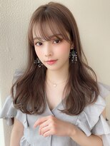 アフロート ディル(AFLOAT D'L)&nbsp;大人可愛い薄めバングふんわりカールショコラアッシュ小顔カット