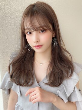 アフロート ディル(AFLOAT D'L) 大人可愛い薄めバングふんわりカールショコラアッシュ小顔カット