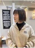 ぱつっとミニボブ/外ハネ/切りっぱなしボブ　渋谷