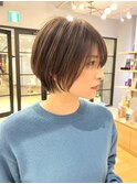 大人美人/丸み/ショート/前髪なし/くびれ