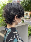 黒髪ショートウルフパーマ/ショートウルフパーマ◯