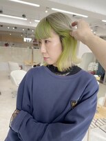 イェッカ パビル(YECCA pabil)&nbsp;ライムグリーンとホワイトベージュ♪（ブリーチ2回）