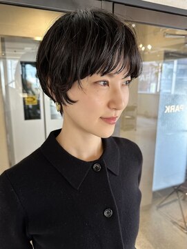 パーク(PARK) マッシュショートボブパーマショート黒髪ハンサムショート