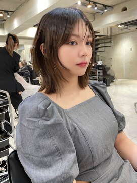 サイン 表参道(SIGN) 韓国ヘアグレージュカラーブリーチ無し髪質改善イヤリングカラー