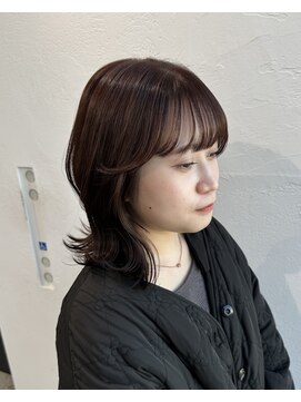 ザザアオヤマ(ZA/ZA AOYAMA) 暖色カラー/チョコレートブラウン/顔まわりカット/前髪カット